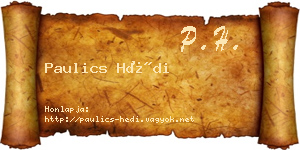 Paulics Hédi névjegykártya